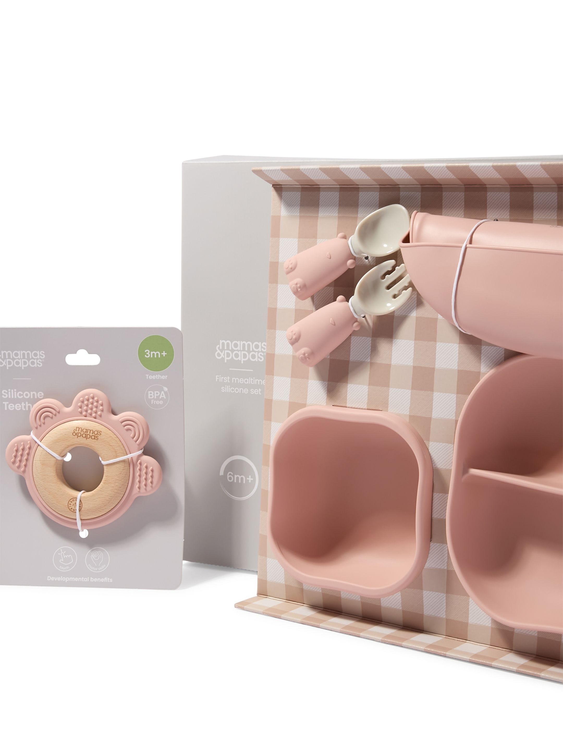 Weaning Set - Melba Silicone Meal Kit with Pink Flower Teether image number 2